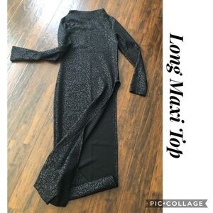 Maxi Black Muted Print Top